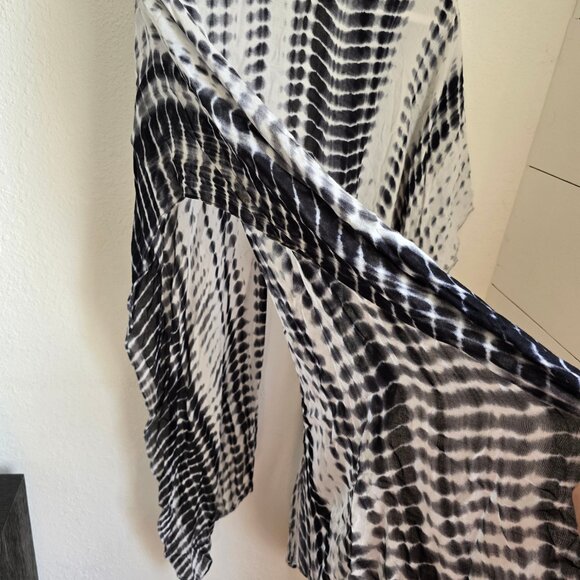 Michael Stars Black and White Dot Pattern OS Swim Cover Up Kimono - Picture 3 of 5